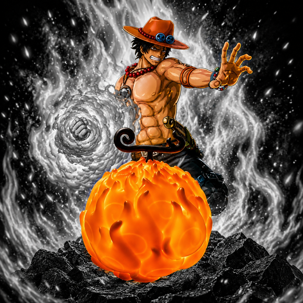 One Piece Mera Mera no Mi flame light glowing, Ace and Sabo collectible