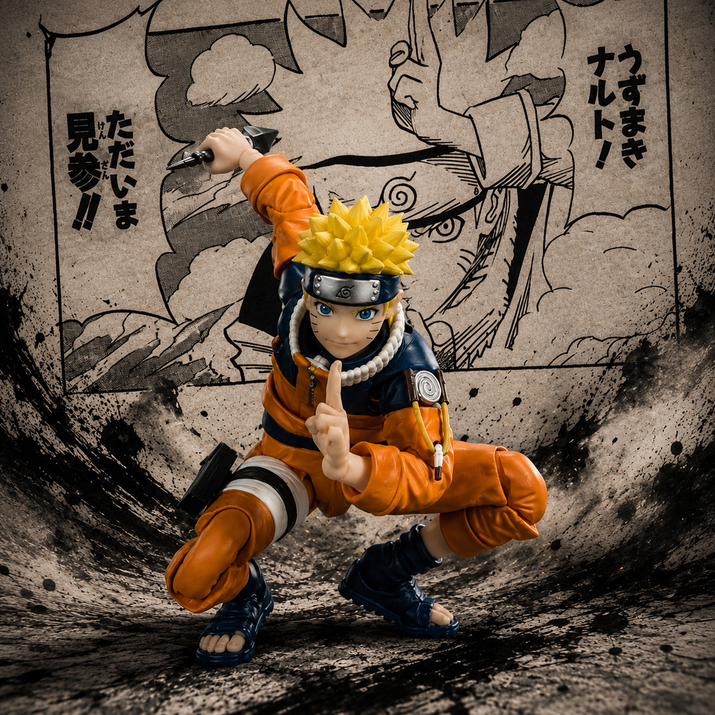 S.H.Figuarts Uzumaki Naruto figure crouching pose with kunai – NARUTO Bandai