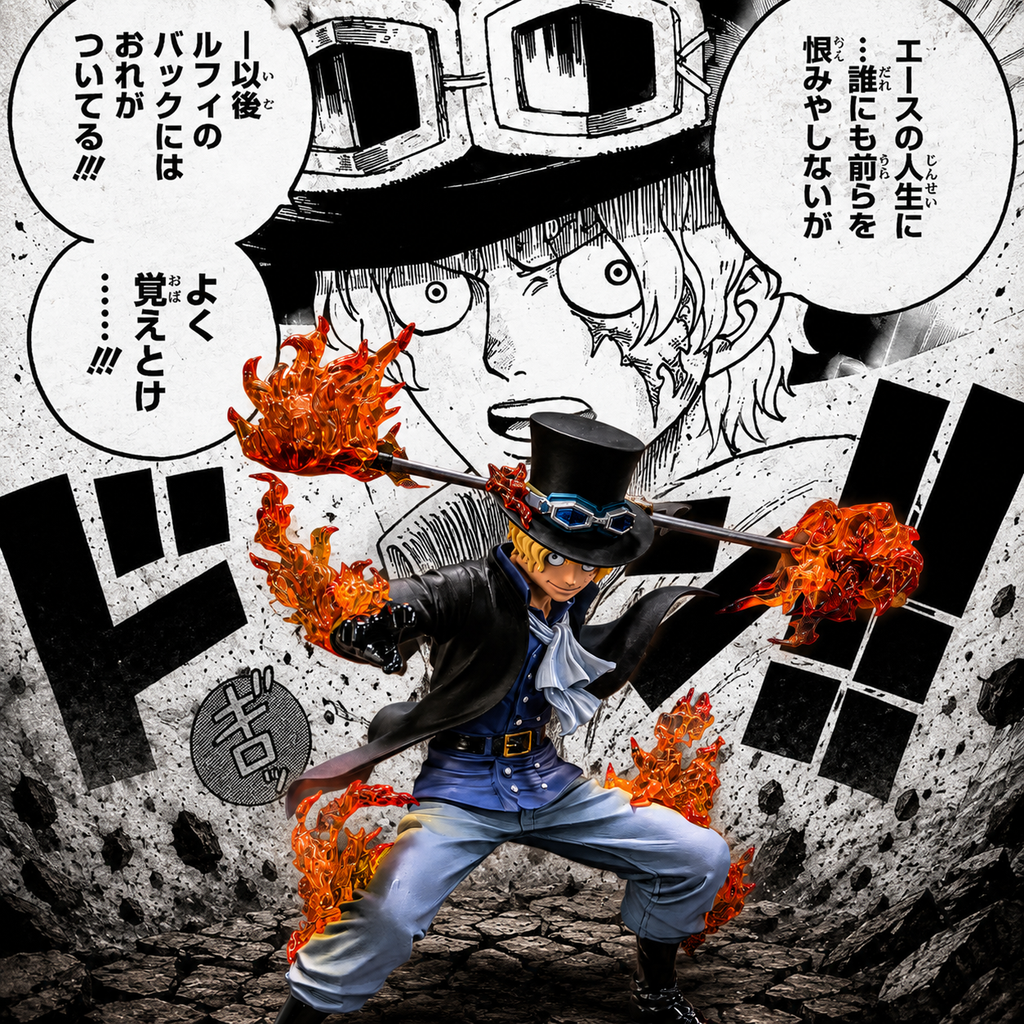 Figuarts ZERO Sabo figure flame and coat effect parts, One Piece