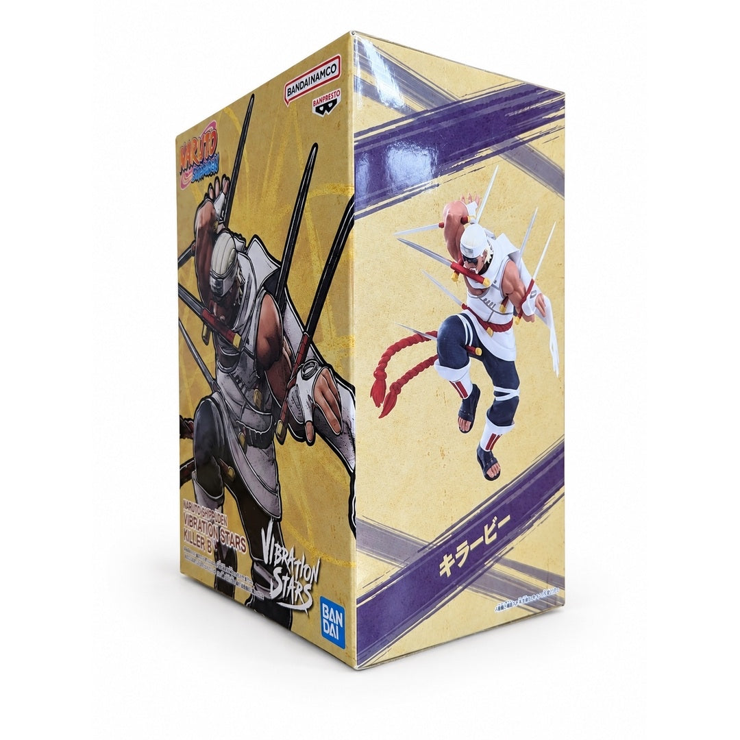 Angled view of the VIBRATION STARS Killer Bee box showing the front artwork and a side panel with a full-body figure image.