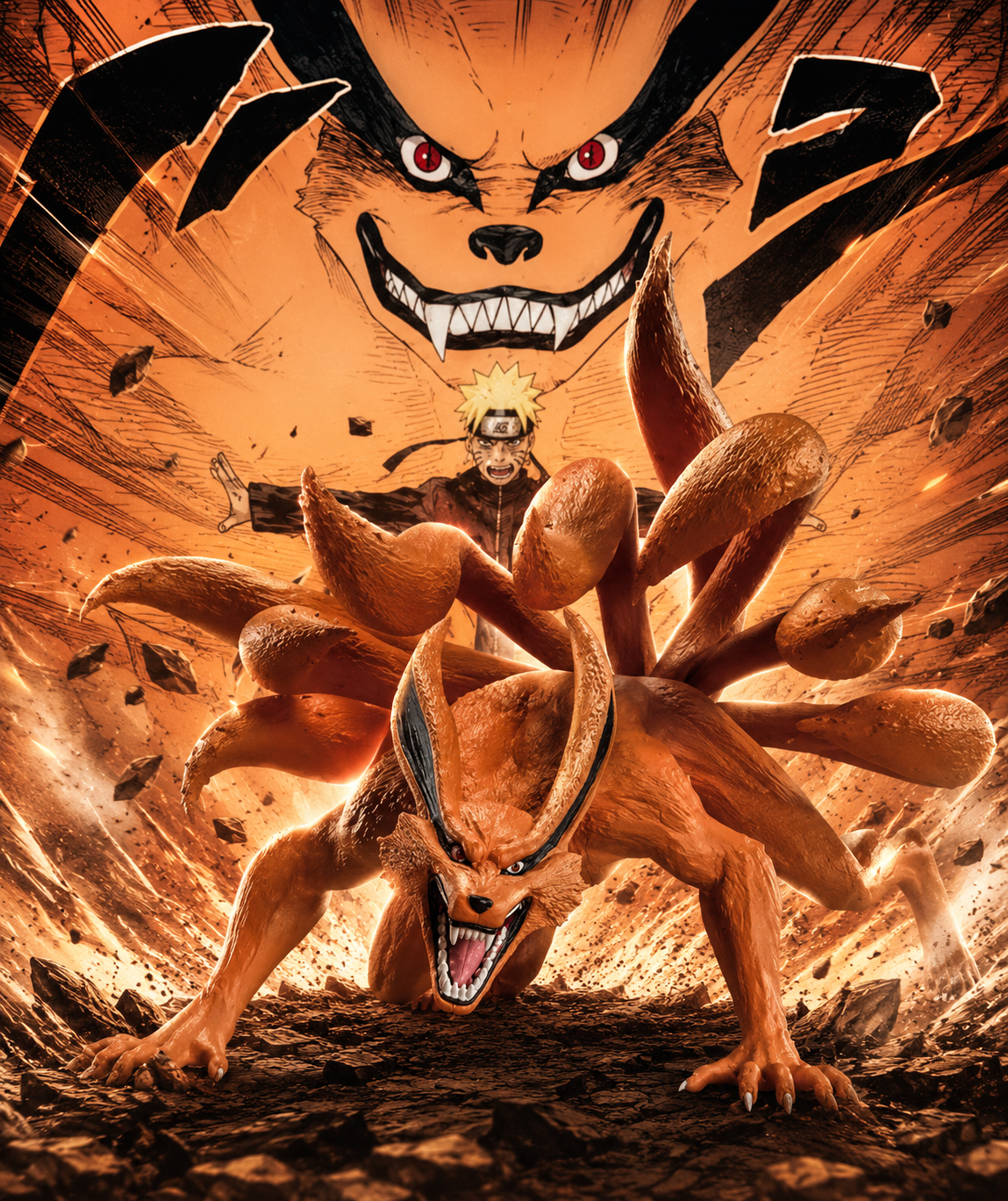 Banpresto Kurama Nine-Tails Fox figure, Naruto Shippuden collectible