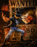 Figuarts ZERO Sabo figure with Mera Mera no Mi flame effects, One Piece