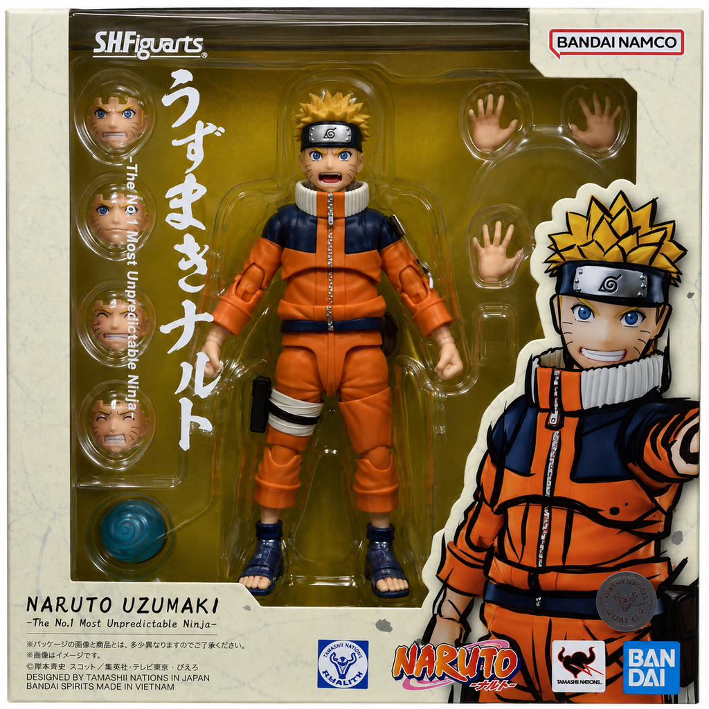 S.H.Figuarts Naruto Uzumaki The No.1 Most Unpredictable Ninja figure package – Bandai Namco