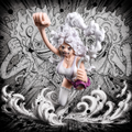 Jewelry Bonney The Most Free Future Figure dynamic pose with manga art background – One Piece King of Artist Banpresto

