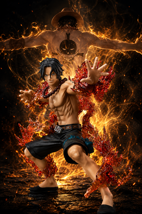 Figures ZERO Portgas D Ace Battle Ver. side view Mera Mera no Mi power