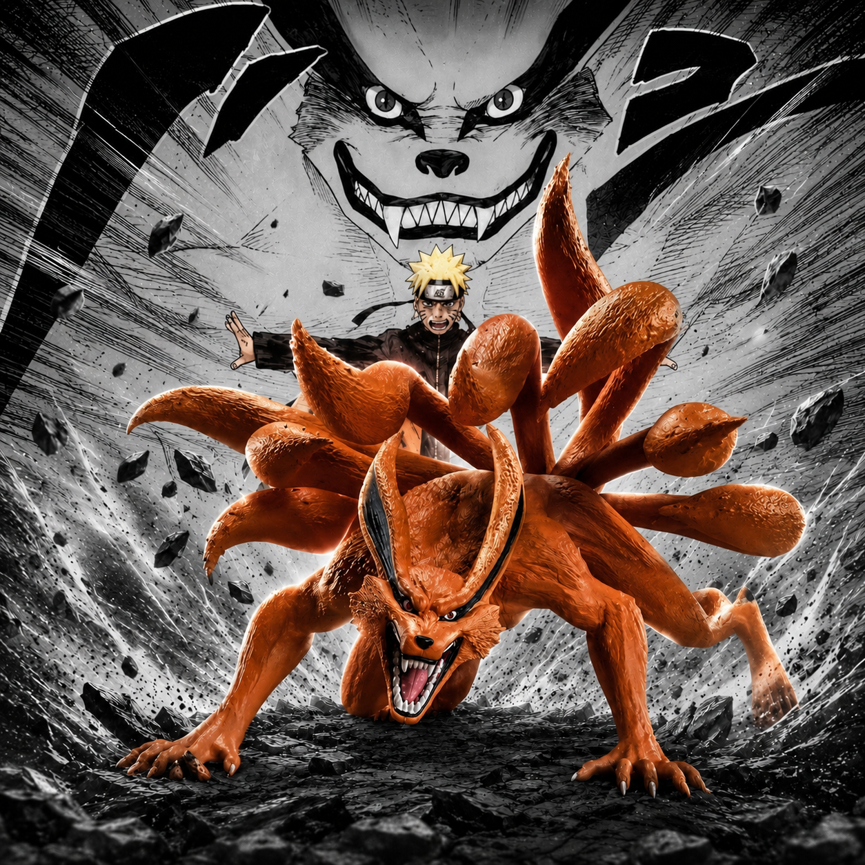 Banpresto Kurama Nine-Tails Fox figure, Naruto Shippuden collectible