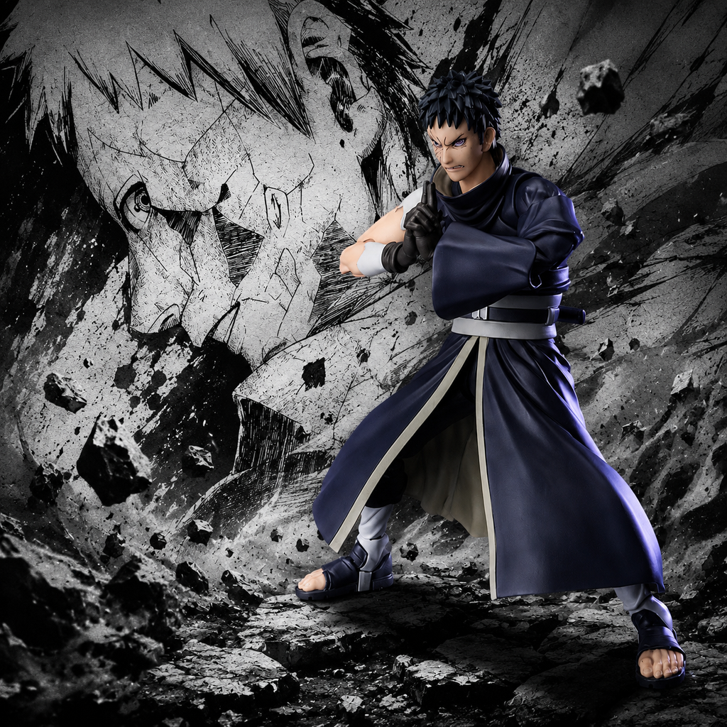 S.H.Figuarts Obito Uchiha Hollow Dreams of Despair action figure by Bandai Namco Tamashii Nations, NARUTO Shippuden collectible, includes interchangeable face parts and accessories
